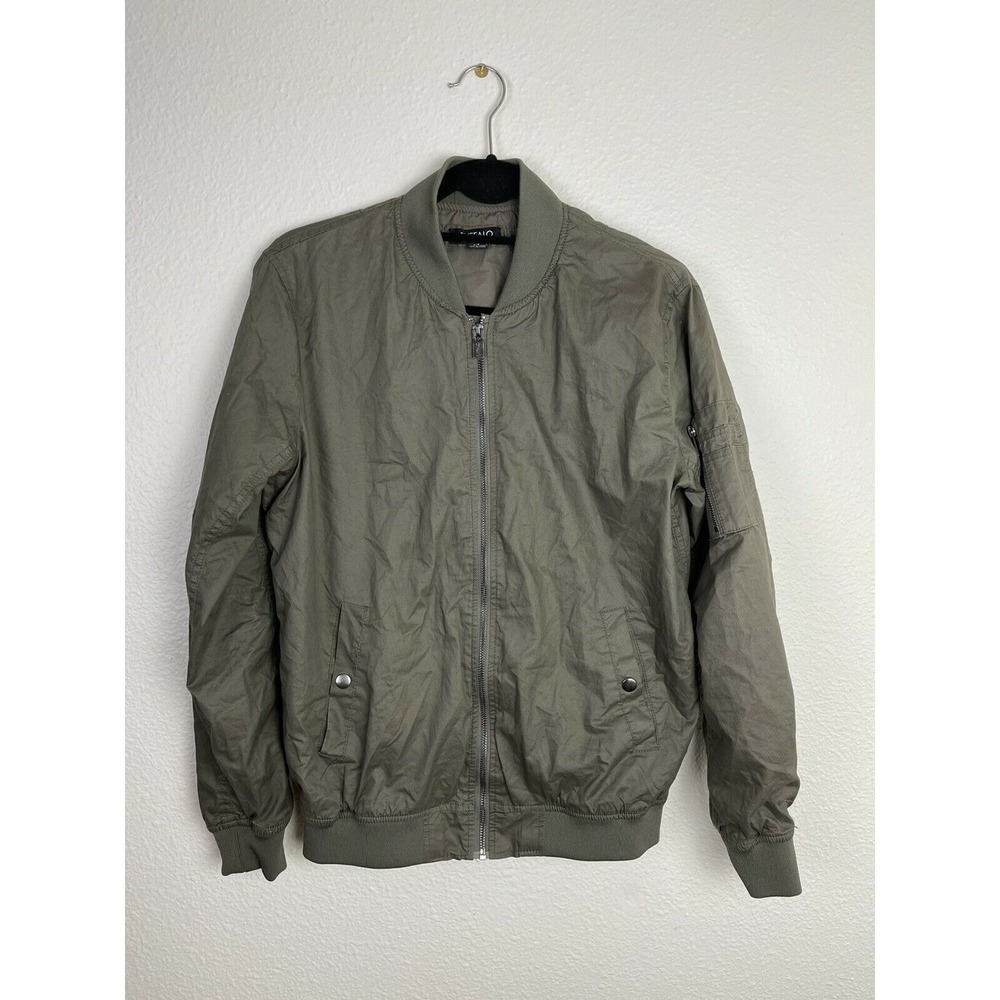 Buffalo by David Bitton Utility Bomber Jacket Size‎ Small S, Muted Olive Green